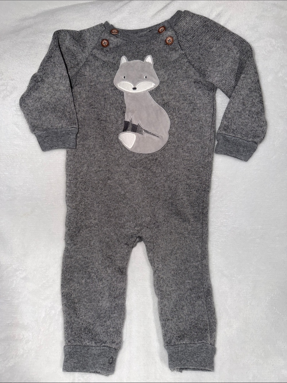Just One You by Carter’s Grey Fox Applique Knit One-Piece for Kids-Sz 12 months